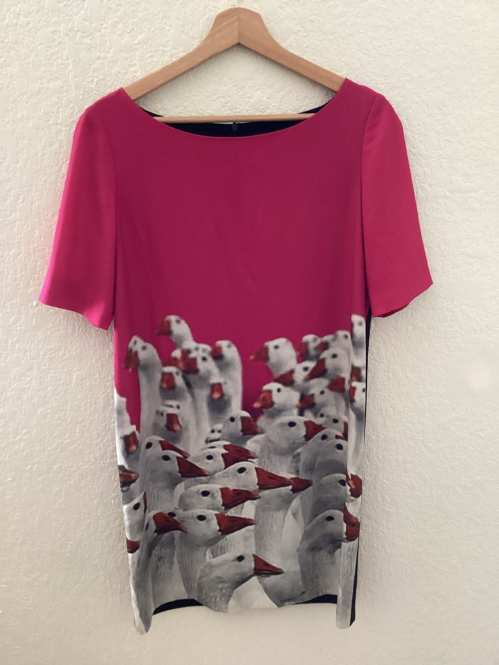 Moschino Cheap & Chic Rare Unique Fun Goose Geese Animal Print Mini Dress